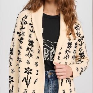 The GREAT lodge cardigan in cream and black floral size 2 (M) NWOT